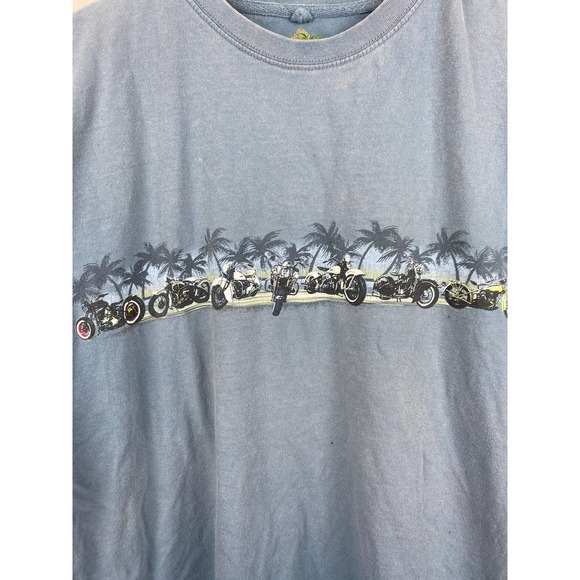 Newport Blue Vintage Motorcycle Tee Shirt Box Logo Print - L - Picture 4 of 10